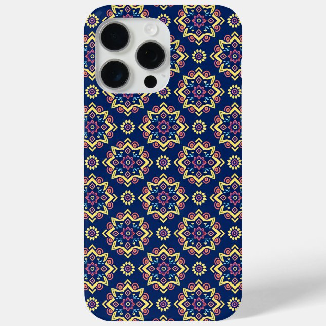 Boho-Chic geometrisches Blumenmuster Case-Mate iPhone Hülle (Rückseite)