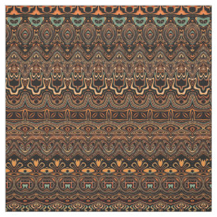 Boho Chic Gold Brown Muster Stoff