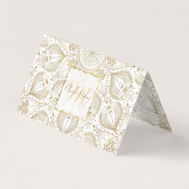 Boho Chic Gold Mandala Design Visitenkarten (Vorderseite)