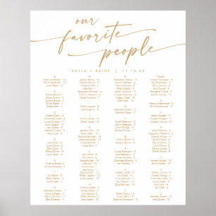 Boho Chic Gold und White Printable Seekarte Poster
