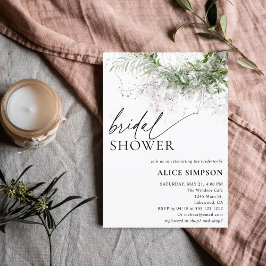 Boho Chic Green Script Bridal Shower Invitation