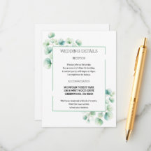 Boho Chic Green Watercolor Blätter Hochzeit