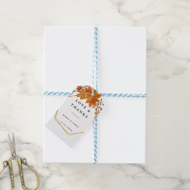 Boho Chic Hochzeit im Herbst Geschenkanhänger (Mit Garn)