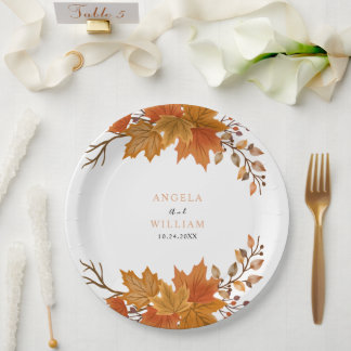 Boho Chic Hochzeit im Herbst Pappteller