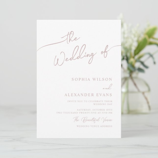 Boho-chic Hochzeitseinladung, Pastellfarben. Einladung (Stehend Vorderseite)