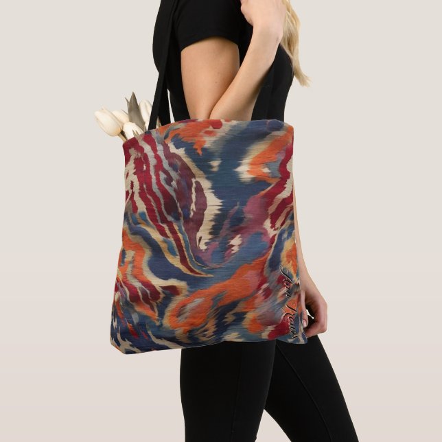 Boho-chic Ikat Elegance Earthy Tones Script Name Tasche (Von Nahem)