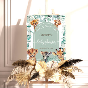 Boho Chic Jungle Animaux Baby shower Affiche de bi