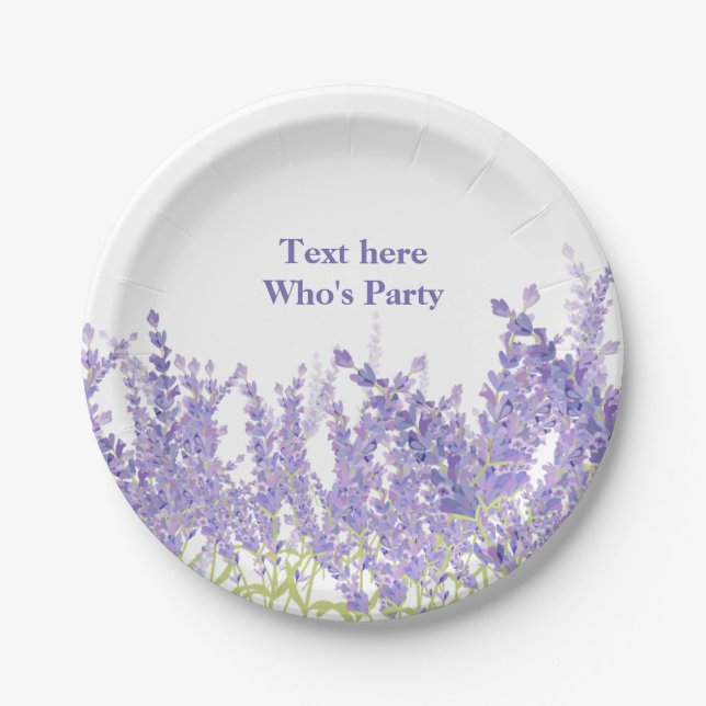boho chic, lavender watercolor Paper Plate Pappteller (Vorderseite)