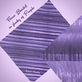 Boho Chic Lila Diagonal Shimmery Stripes Fleecedecke