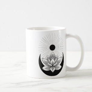 Boho-chic Lotus Sonne und Mond - Weibliche Macht - Kaffeetasse
