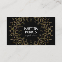 Boho Chic Mandala Black/Gold Visitenkarte