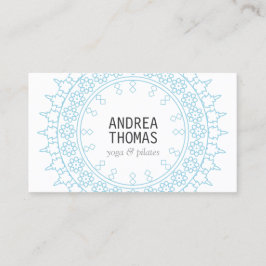 Boho Chic Mandala Blue/White Visitenkarte