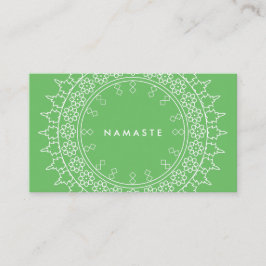 Boho Chic Mandala Namaste Yoga Green Visitenkarte