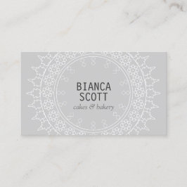 Boho Chic Mandala on Light Gray Visitenkarte