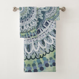 Boho-chic-Mandala-Punkt-Kunst-Design Badhandtuch Set