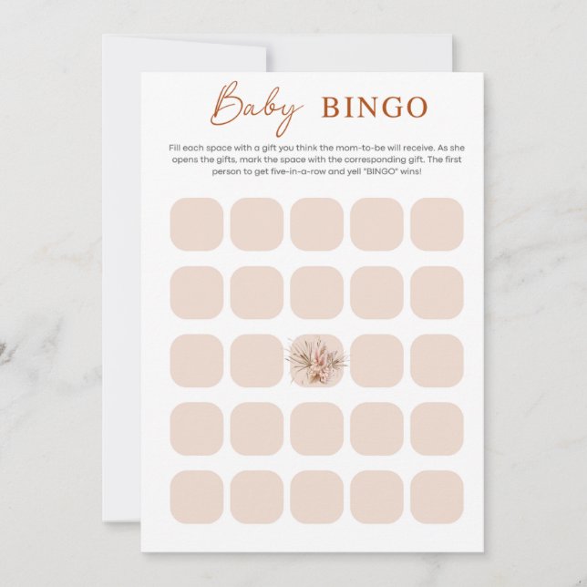 Boho Chic Minimalistisch Baby Showkarte Einladung (Vorderseite)