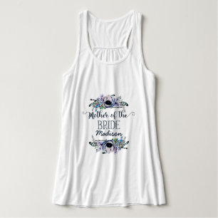 Boho Chic Mint & Navy Florale Mutter der Braut Tank Top