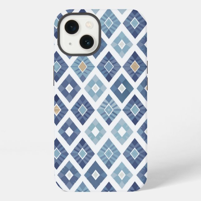 Boho Chic Modern Rhombus iPhone Hülle (Rückseite)