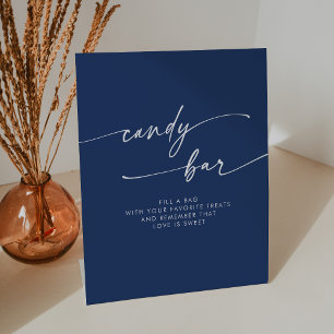 Boho Chic Modern Royal Blue Candy Bar Wedding Sockelschild