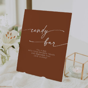 Boho Chic Modern Terracotta Candy Bar Wedding Sockelschild
