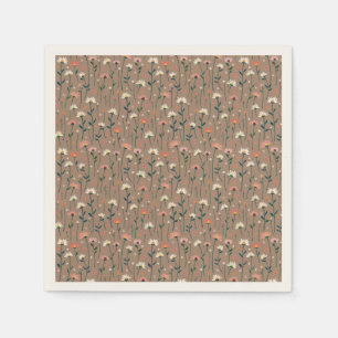 Boho Chic Modern Wildblume Baby in Blütendusche Serviette