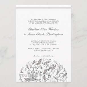 BOHO Chic Monochromatic Taupe Garden Hochzeit Einladung