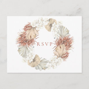 Boho-Chic natürlicher Wreath-Hochzeit UAWG Einladungspostkarte