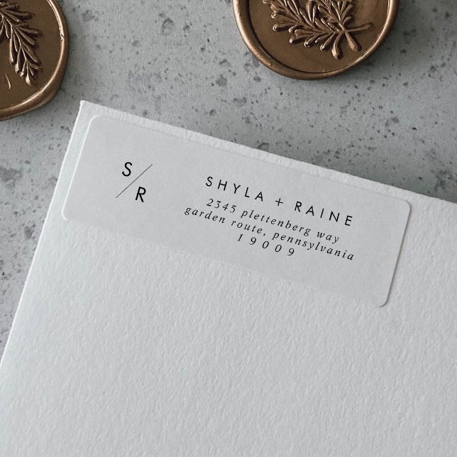 Boho Chic noir et blanc Étiquettes de adresse Mono (Créateur téléchargé)