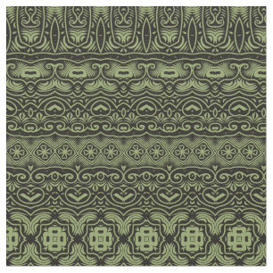 Boho Chic Olive Green Pattern Stoff