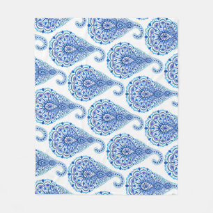 Boho Chic Paisley Seamless Oriental Fleecedecke