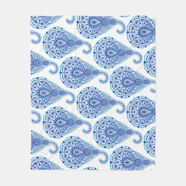 Boho Chic Paisley Seamless Oriental Fleecedecke (Vorderseite)