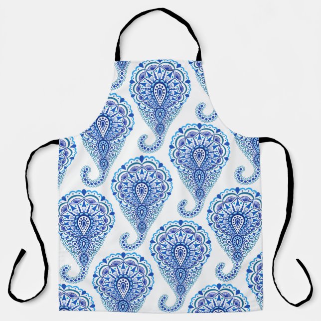 Boho Chic Paisley Seamless Oriental Schürze (Vorderseite)