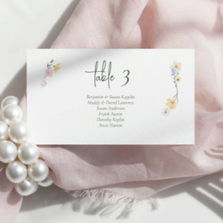 Boho chic Pastel fleurs Mariage Cartes de Place