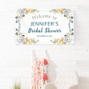 Boho Chic Peach Floral Brautparty Willkommen Banner