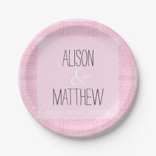 Boho-chic Personalisiert Pink Wedding Paper Teller