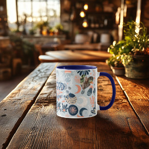 Boho-Chic-Personalisierte Tasse mit Himmelsblumen