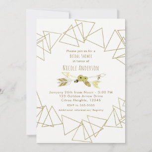 Boho Chic Pfeile & Goldene geometrische Dreiecke M Einladung