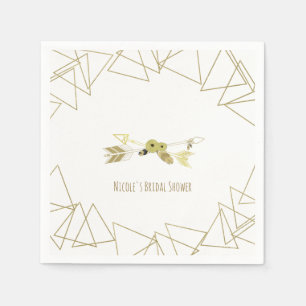 Boho Chic Pfeile & Goldene geometrische Dreiecke M Serviette