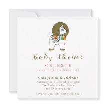 Boho chic pinata llama Babydusche Einladungskarte