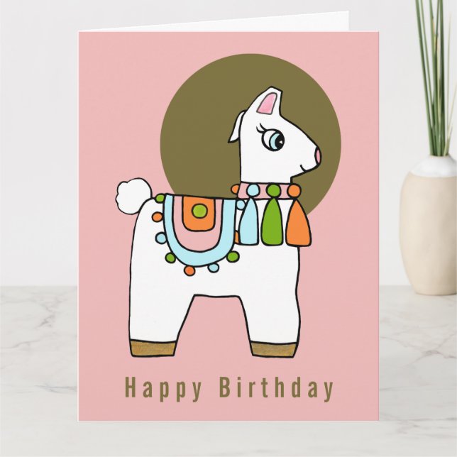 Boho chic pinata llama BIrthday Card Karte (Vorderseite)