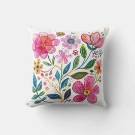 Boho Chic Pink Blume Kissen
