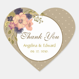 Boho Chic Pink-Gastgeschenk Hochzeit Herz-Aufkleber