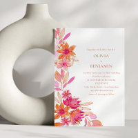 Boho Chic Pink Orange Wasserfarbenhochzeit