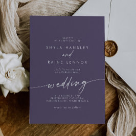 Boho Chic Plum Lila Wedding Einladung