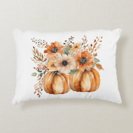 Boho Chic Pumpkin and Floral Patterns Erntedank Dekokissen