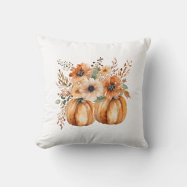 Boho Chic Pumpkin and Floral Patterns Erntedank Kissen