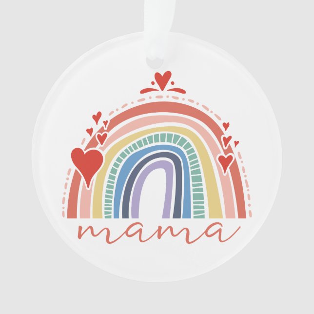 Boho Chic Rainbow Maman Décor de Noël (devant)