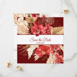 Boho chic Red Orchid Fall Brauch Hochzeit Save The Date