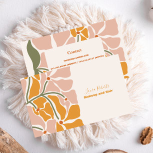 Boho Chic Retro Blumenmuster Visitenkarte