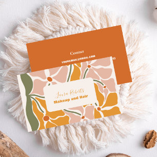 Boho-Chic Retro-Blumenmuster Visitenkarte